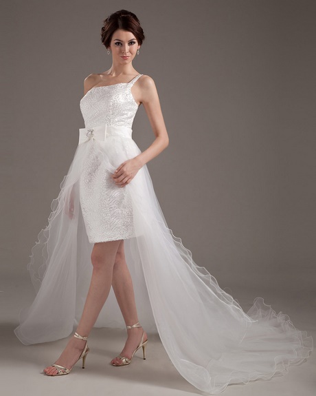 Robe mariée asymétrique courte