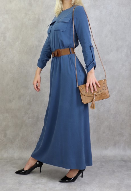 Robe bleu marron