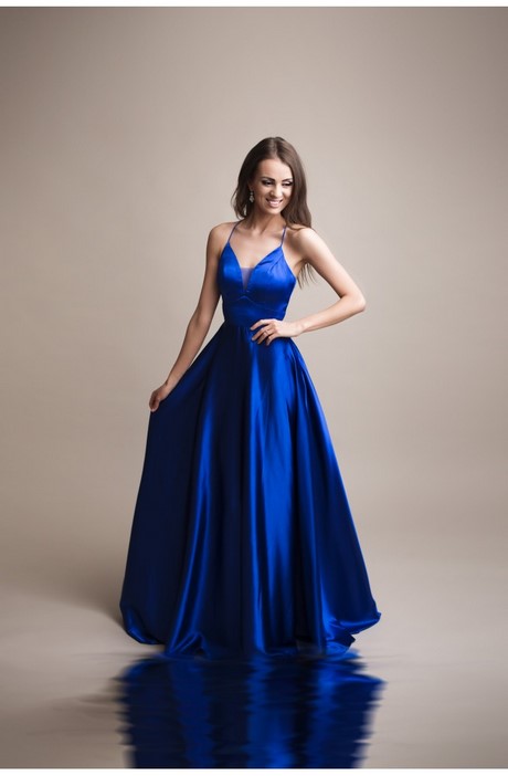 Robe bleu roi et argent