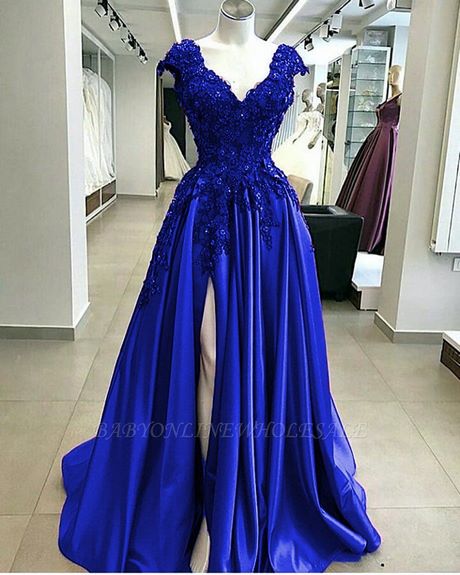 Robe bleu roi et argent