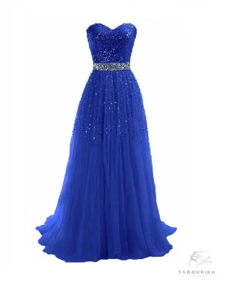 Robe bleu roi soirée