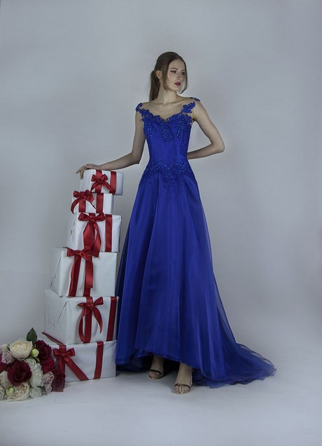 Robe chic bleu electrique