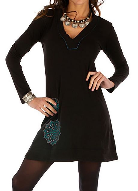 Robe chic noire femme