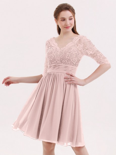 Robe courte rose poudrée