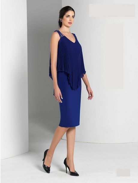 Robe de cocktail courte bleu roi