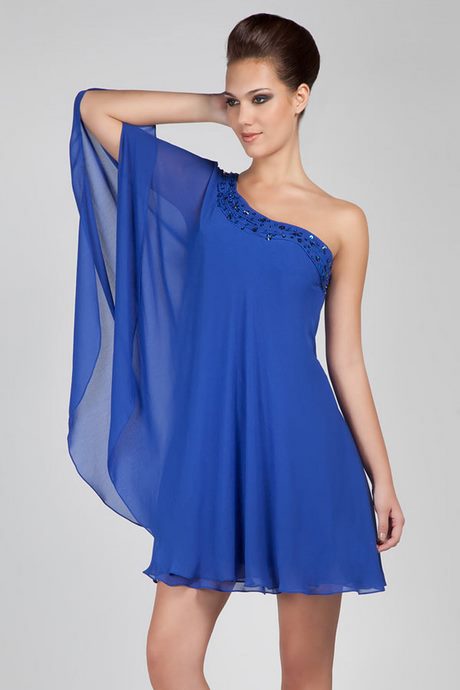 Robe de cocktail courte bleu roi