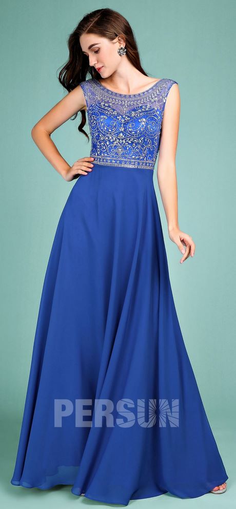 Robe de soirée couleur bleu