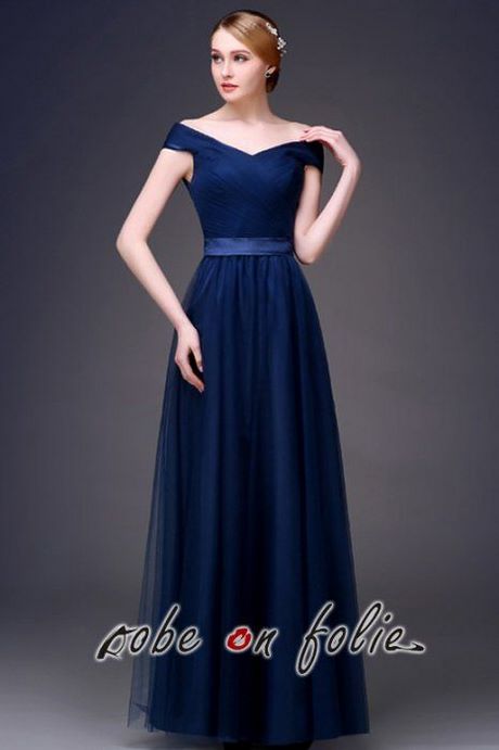 Robe de soiree longue bleu marine