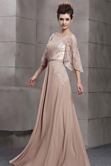 Robe de soirée longue manche courte