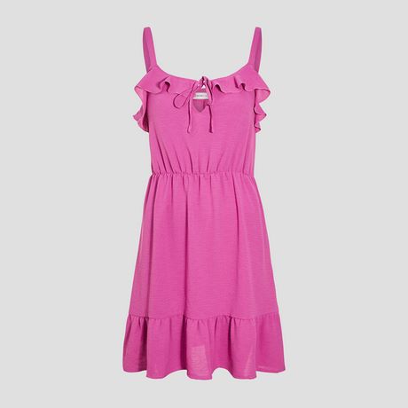 Robe droite rose fushia