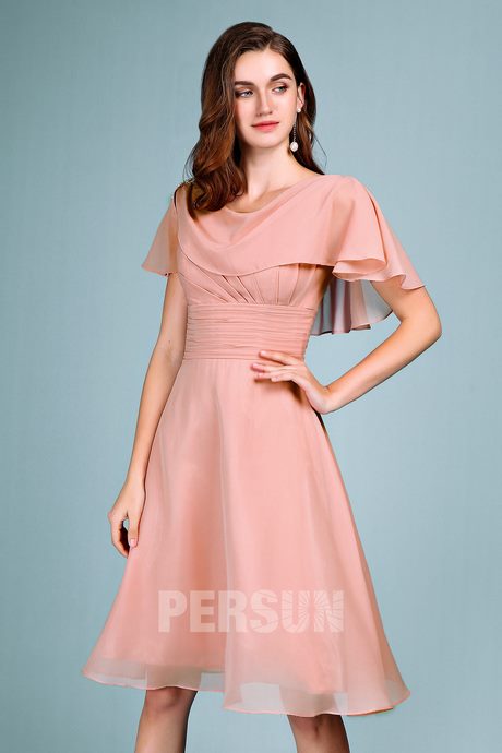 Robe droite rose poudree