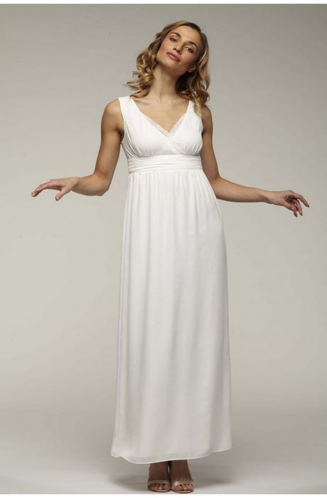 Robe longue blanche cintrée