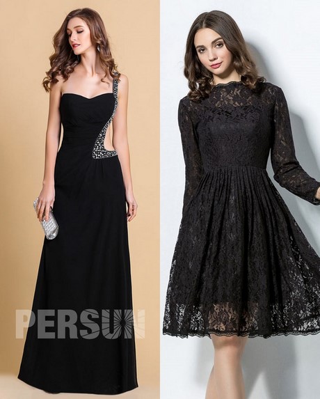 Robe longue noire chic