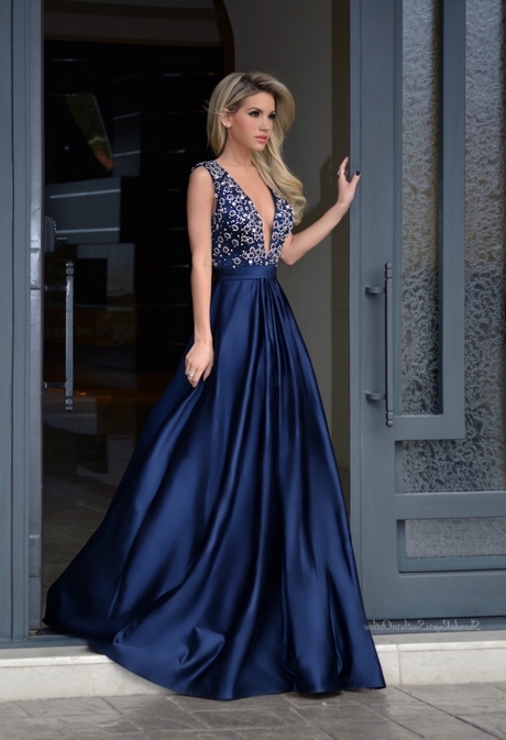 Robe longue soiree bleu