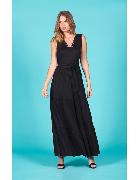 Robe noire droite sans manche