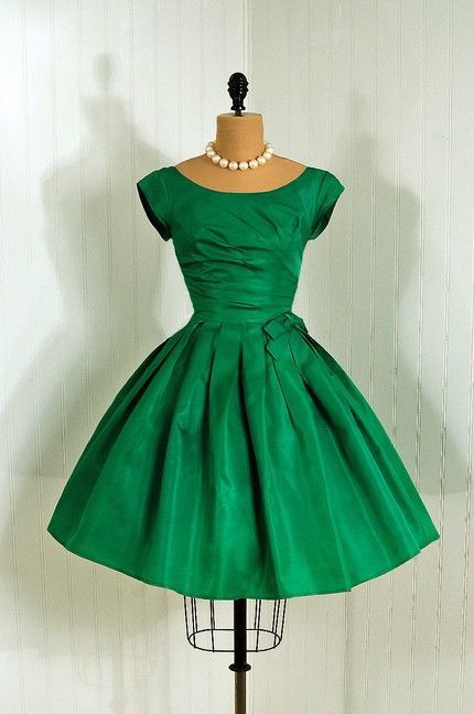 Robe vintage verte année 50