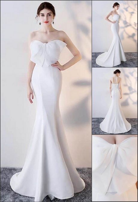 Longue robe blanche de soirée