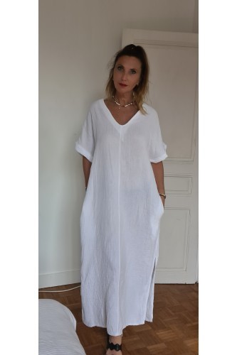 Longue robe en coton