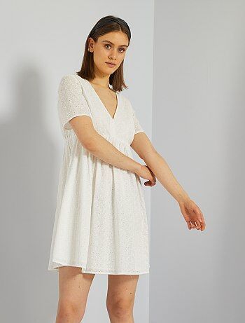 Robe blanche courte femme