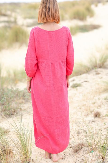 Robe coton manches longues