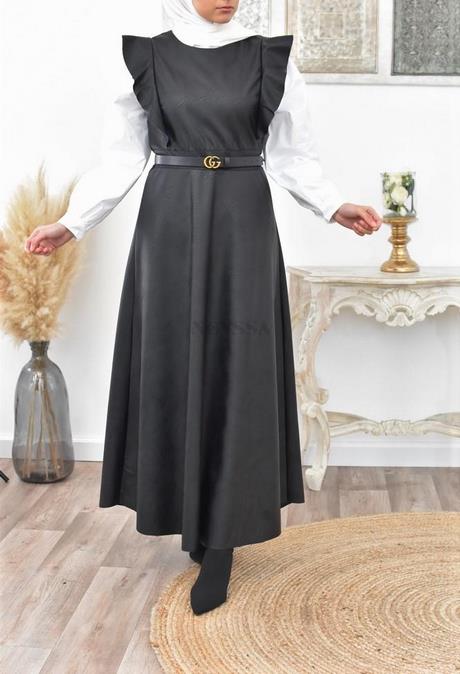 Robe cuir manche longue