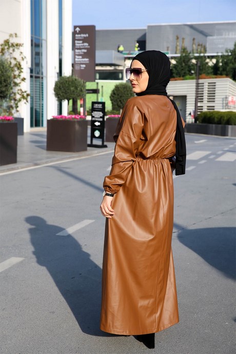 Robe cuir marron