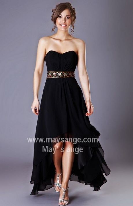 Robe de cocktail noire longue