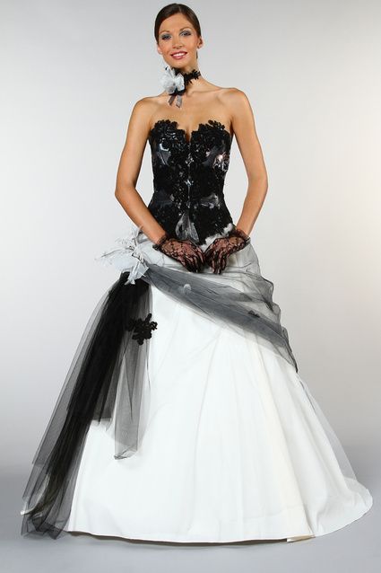 Robe de mariée noir et rose