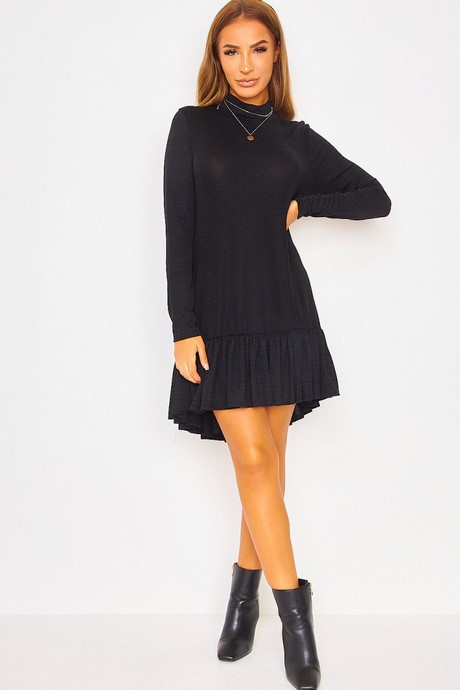 Robe femme noire manche longue