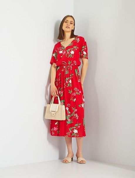 Robe fleuri rouge