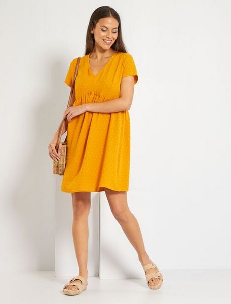 Robe jaune manche courte