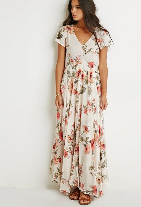 Robe longue à manches courtes