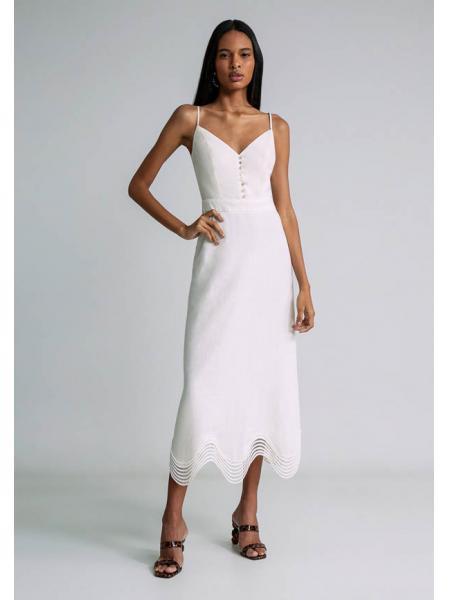 Robe longue blanche a bretelle