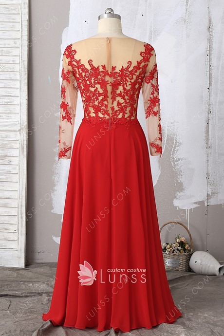 Robe longue manche longue rouge