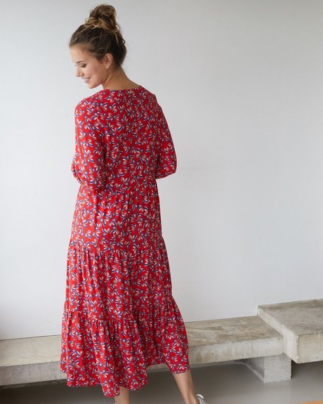 Robe longue marinière zara