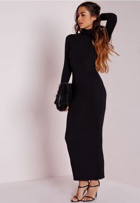 Robe longue moulante noir