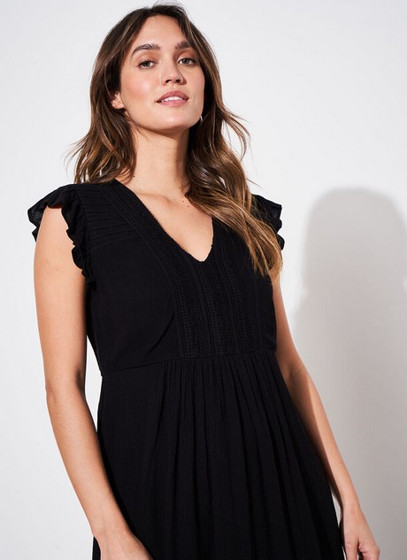 Robe longue noire sans manche