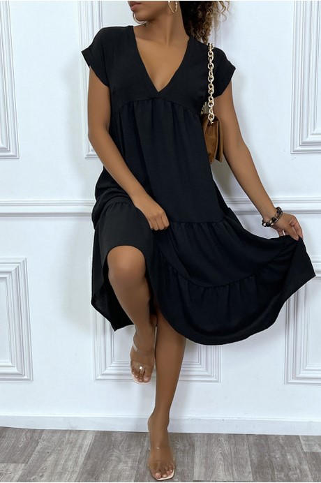 Robe noir longue fluide