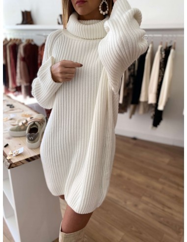 Robe pull laine blanche