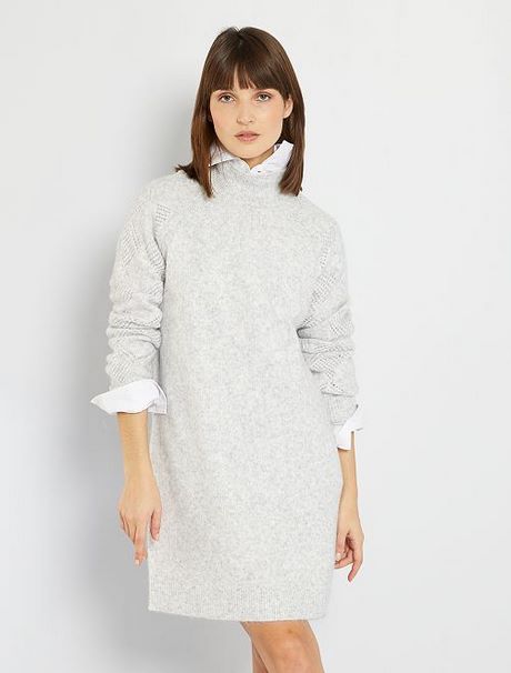 Robe pull laine grise