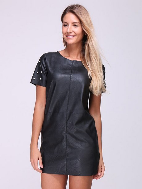 Robe simili cuir femme