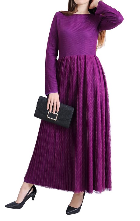 Robe violette manche longue