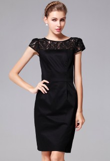 Robe droite noire chic