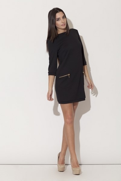 Robe longue droite noire