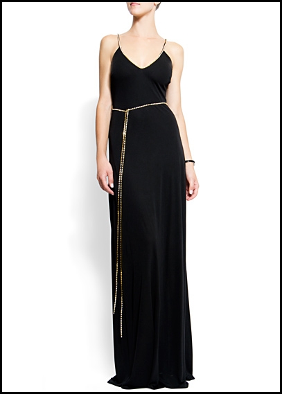 Robe longue noire voile