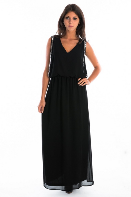 Robe longue noire voile