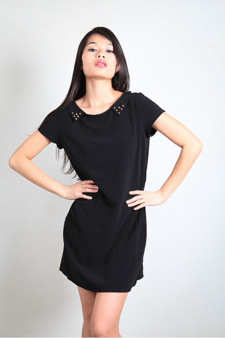 Robe noir manche courte