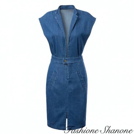 Longue robe en jean