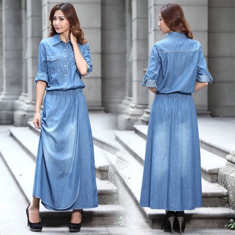 Longue robe en jean