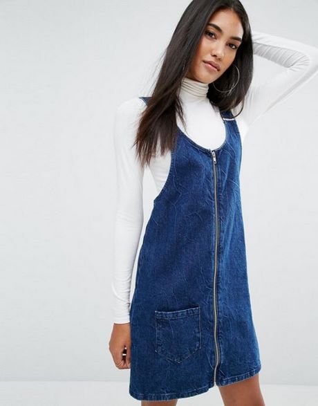 Robe chasuble en jean femme